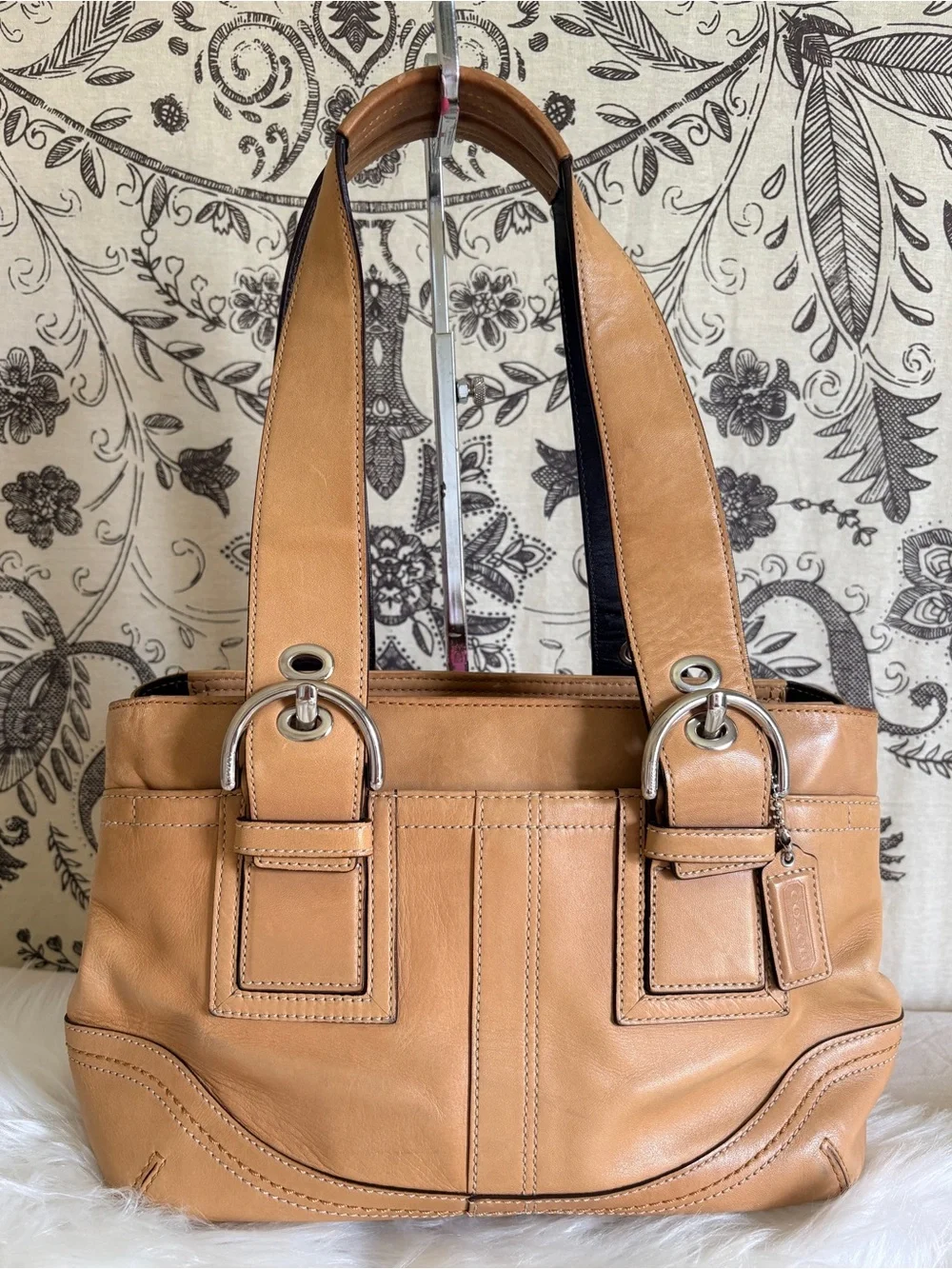 Coach Soho Natural Beige Leather Tote Bag